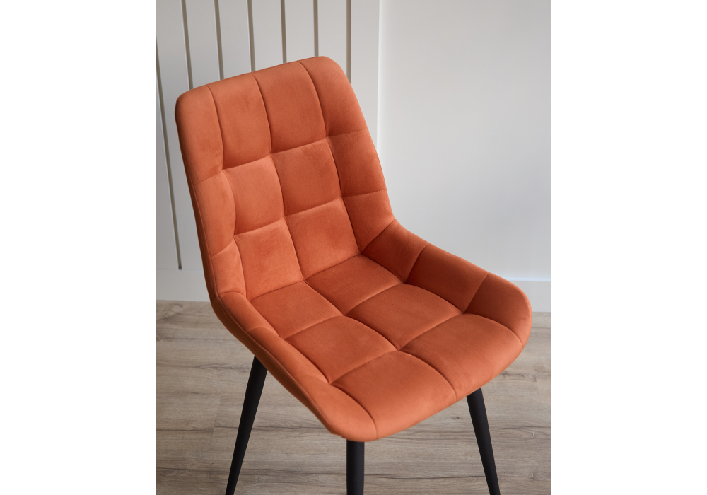 фото стул вращающийся на металлокаркасе woodville челси 360 к терракотовый (zd 432) / черный 632527 | 220svet.ru