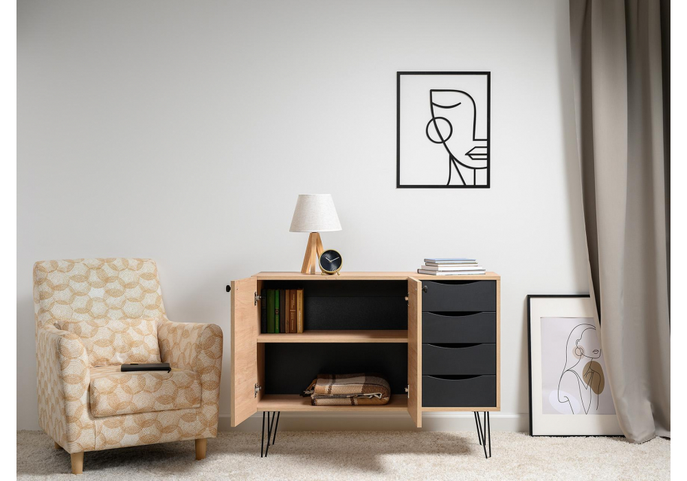 фото тумба woodville брюс 16.233 сантьяго / черный 601759 | 220svet.ru