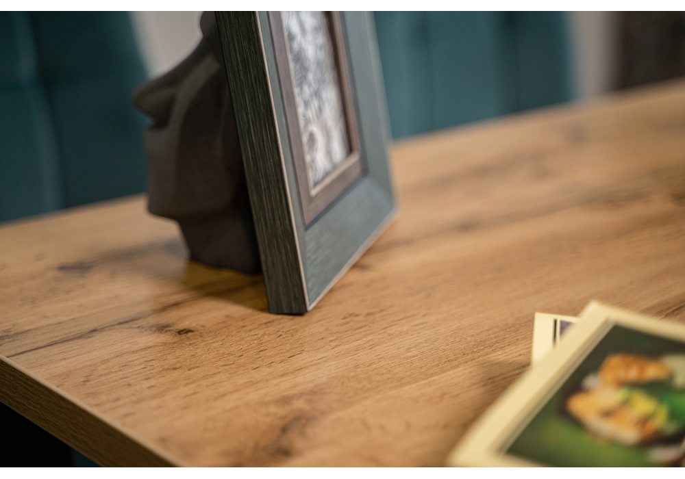 фото стол деревянный woodville тринити лофт 120x80x75 25 мм дуб вотан / черный матовый 539242 | 220svet.ru