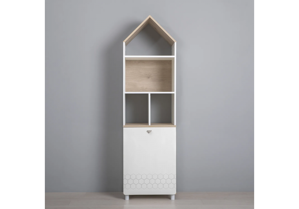 фото стеллаж woodville эльга дуб белый exclusive 518264 | 220svet.ru