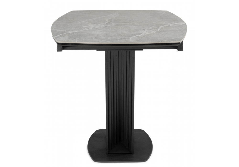 фото керамический стол раскладной 140(180)х80 woodville вейл larka grey / черный 625961 | 220svet.ru