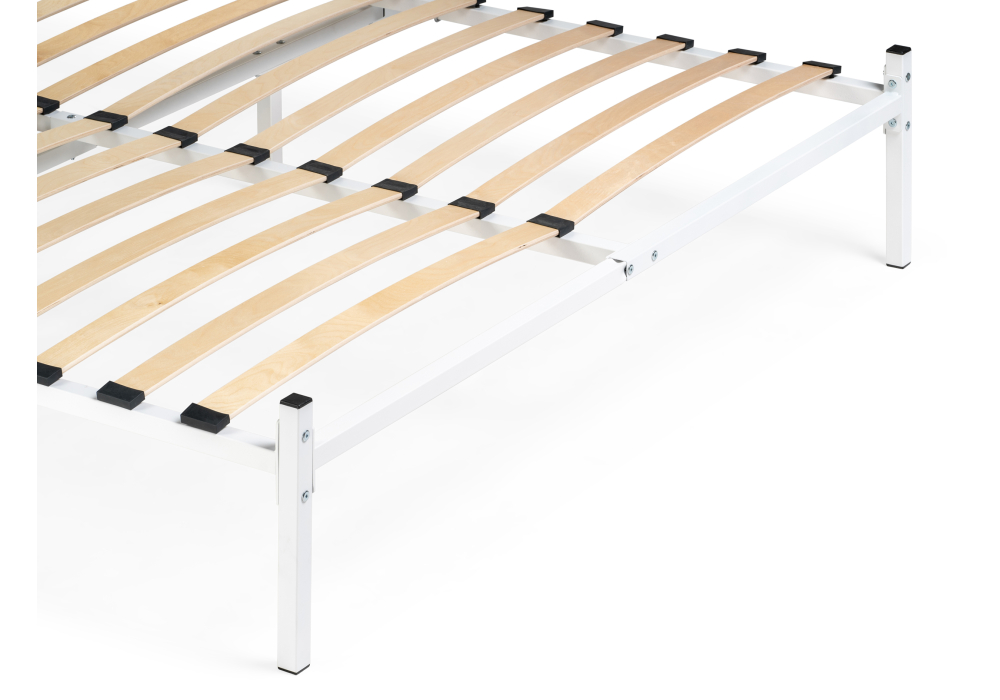 фото кровать полутораспальная  woodville фади 140х200 белая 491587 | 220svet.ru