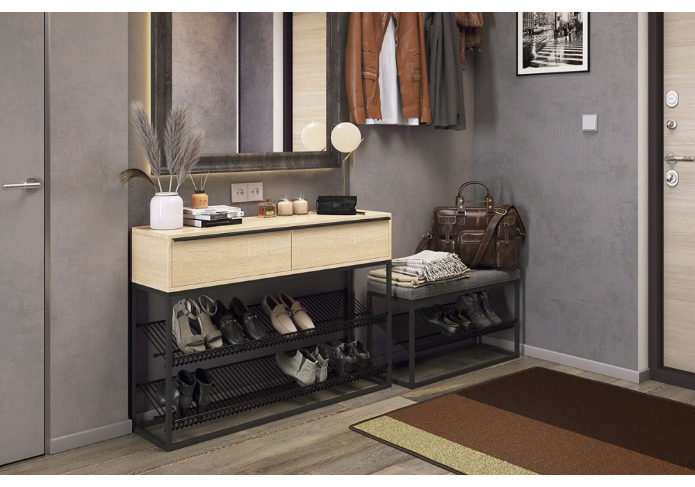 фото обувница woodville крафт 2 черный муар 454691 | 220svet.ru