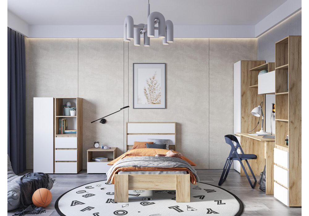 фото шкаф woodville элла белый / дуб крафт золото 548005 | 220svet.ru