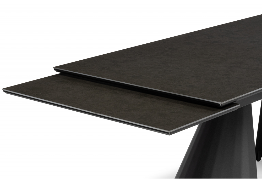 фото керамический стол 180(260)x90 woodville шелтон massa ink gray / черный 621512 | 220svet.ru