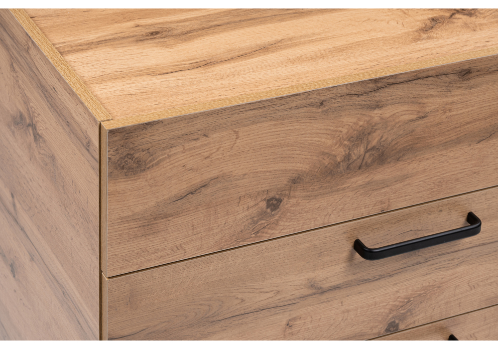 фото комод woodville iris металл дуб вотан / черный муар 406521 | 220svet.ru