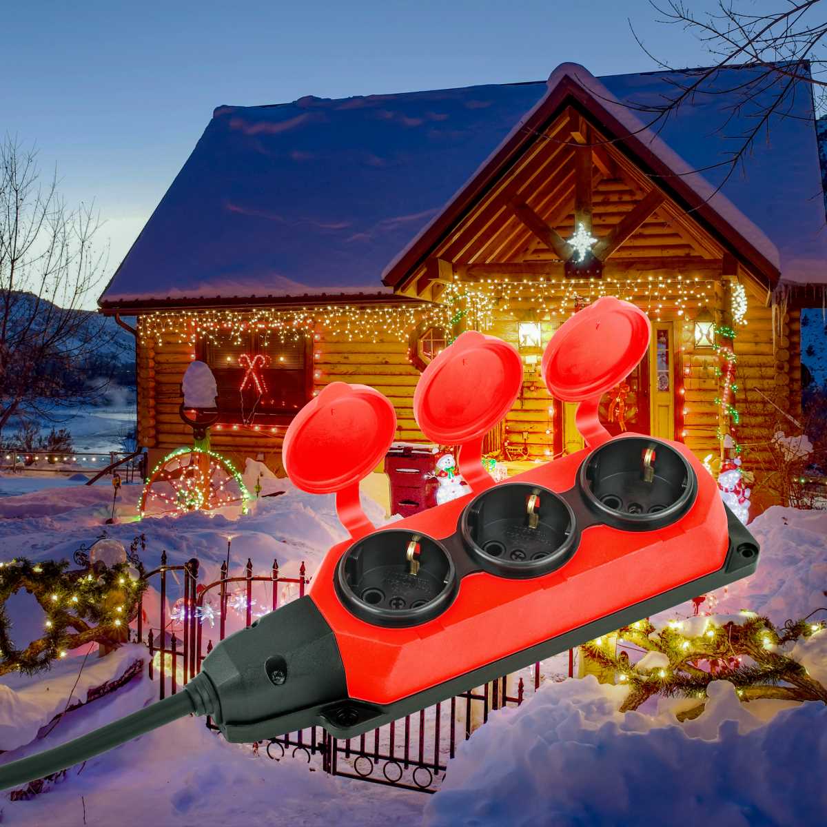 фото удлинитель силовой эра uk-3e-3x1,5-40m-ip44(kg) с заземлением 3 розетки каучук 40м кг 3х1,5мм2 ip44 б0057583 | 220svet.ru