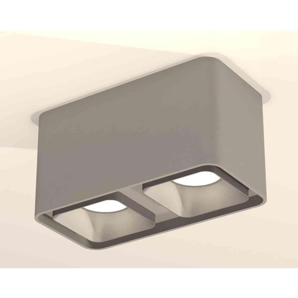фото комплект накладного светильника ambrella light techno spot xs7852003 sgr/ssl серый песок/серебро песок (c7852, n7703) | 220svet.ru