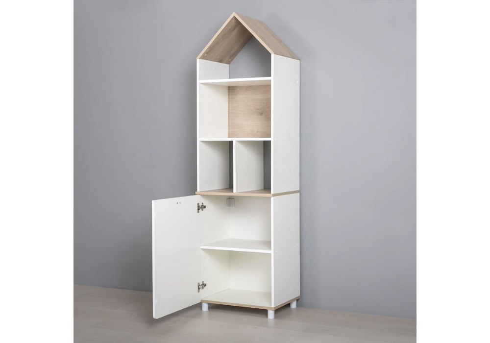 фото стеллаж woodville эльга дуб белый exclusive 518264 | 220svet.ru