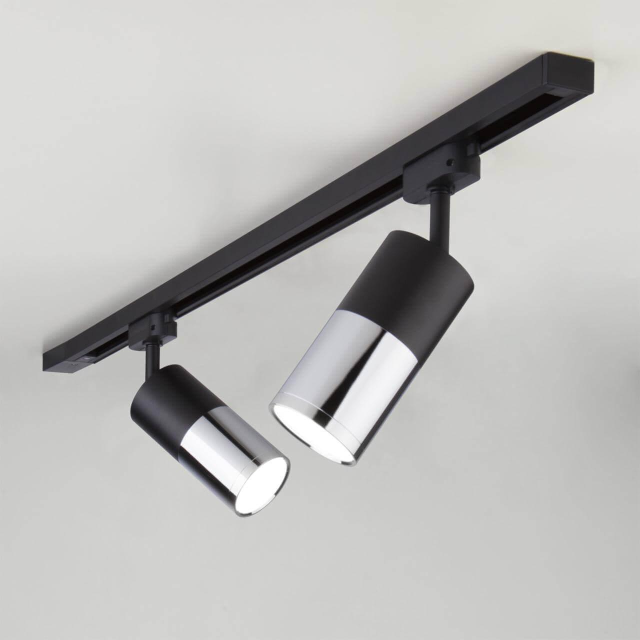 фото трековый светодиодный светильник elektrostandard avantag черный матовый/хром 6w ltb27 a040961 | 220svet.ru