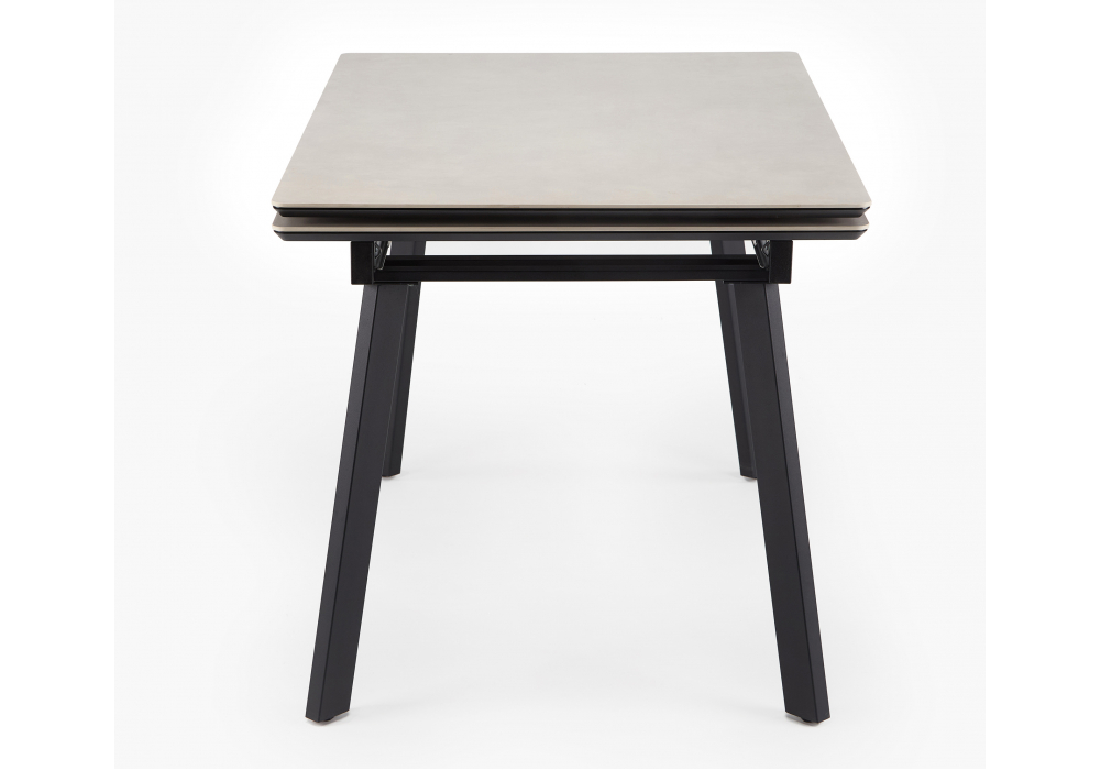 фото керамический стол раскладной 120(180)х80 woodville норман carmen light grey / черный 622887 | 220svet.ru