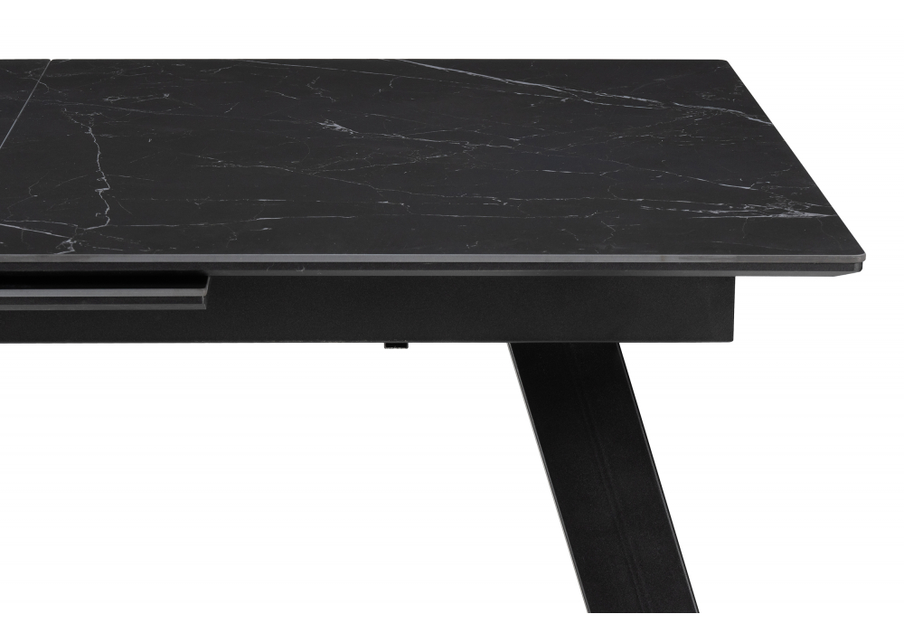 фото керамический стол раскладной woodville соммерс черный мрамор 588060 | 220svet.ru