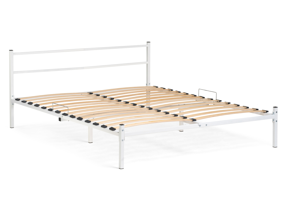 фото кровать полутораспальная  woodville фади 140х200 белая 491587 | 220svet.ru