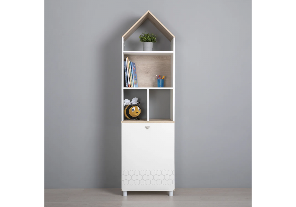 фото стеллаж woodville эльга дуб белый exclusive 518264 | 220svet.ru