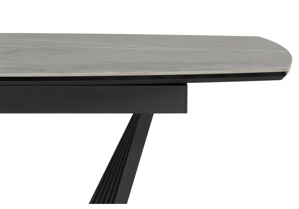 фото керамический стол раскладной 160(205)х89 woodville вейл larka grey / черный 626062 | 220svet.ru