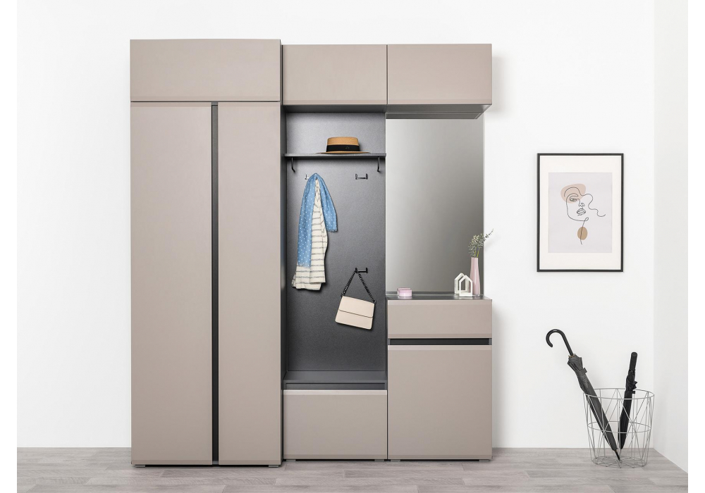 фото шкаф навесной woodville сейдиль антрацит / веллюто капучино 600789 | 220svet.ru