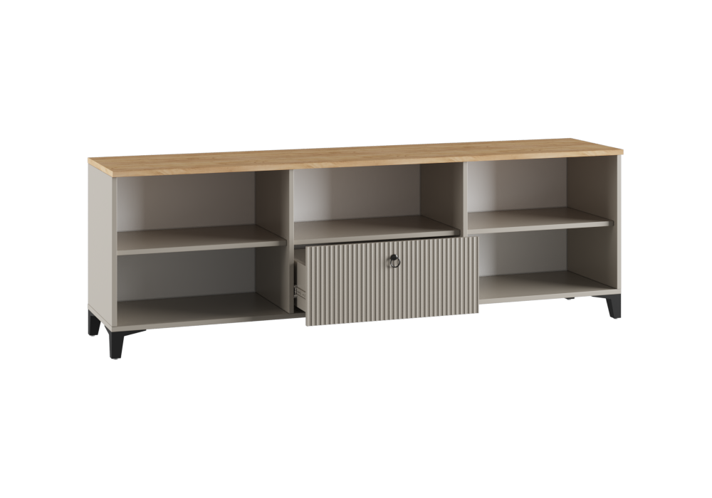 фото тв-тумба woodville ника бежевый мат-05 / кашемир / дуб делано 593599 | 220svet.ru