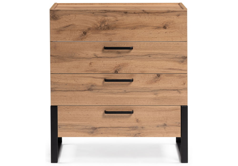 фото комод woodville iris металл дуб вотан / черный муар 406521 | 220svet.ru