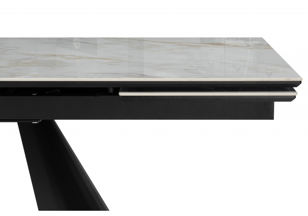 фото керамический стол 180(260)x90 woodville шелтон carla larkin / черный 621513 | 220svet.ru