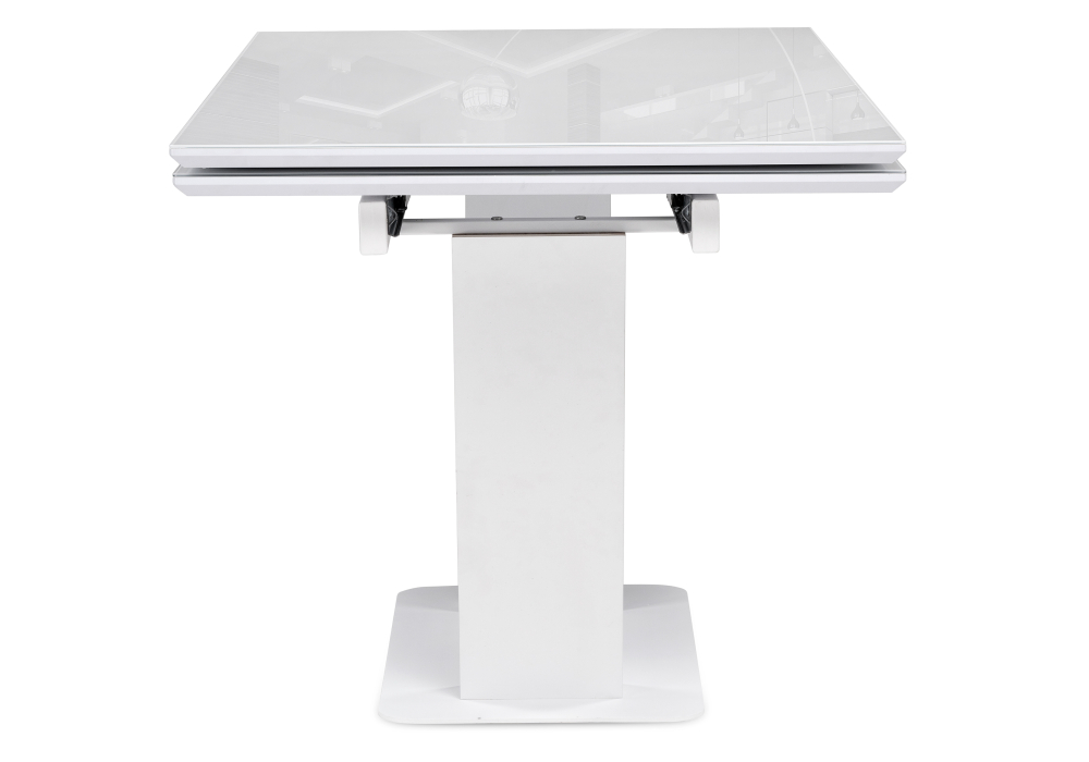 фото стол стеклянный woodville конор 140(200)х80х73 ультра белый / белый 517338 | 220svet.ru