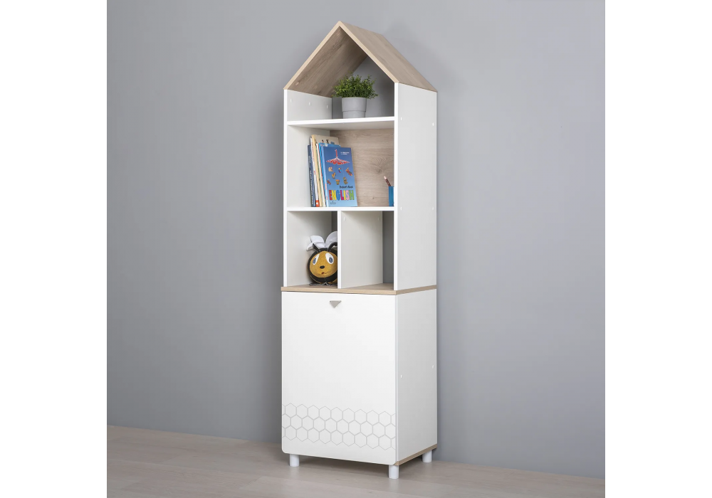 фото стеллаж woodville эльга дуб белый exclusive 518264 | 220svet.ru