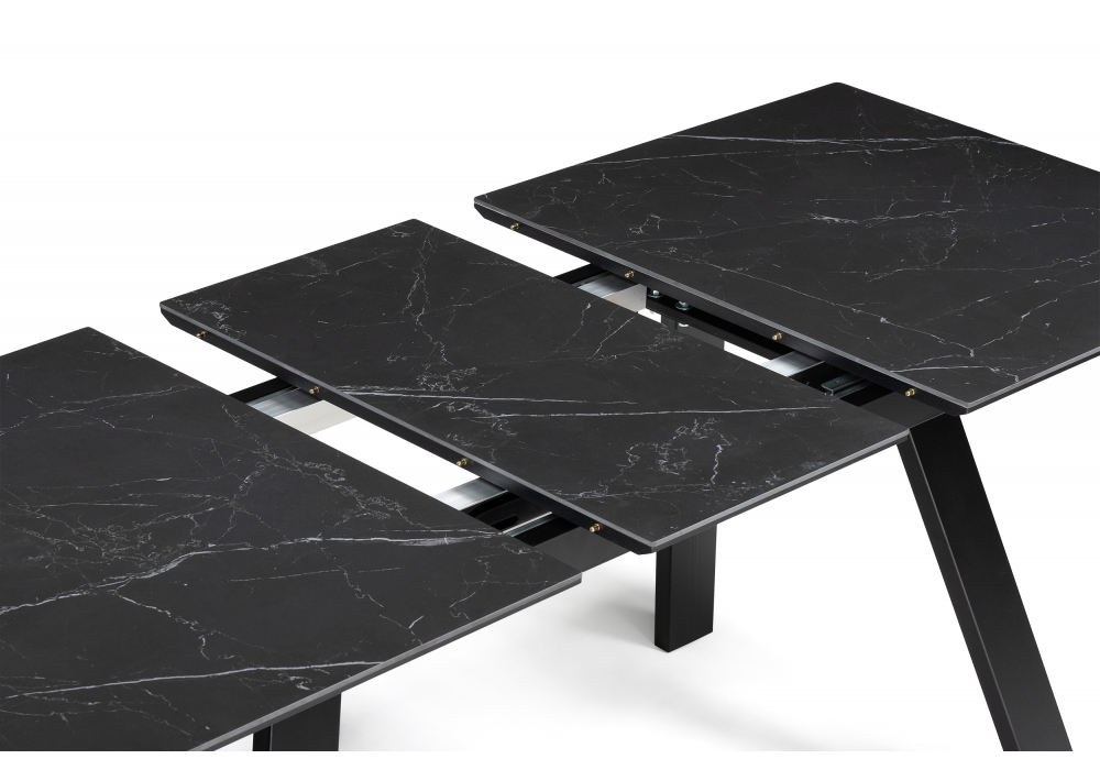 фото керамический стол раскладной woodville соммерс черный мрамор 588060 | 220svet.ru