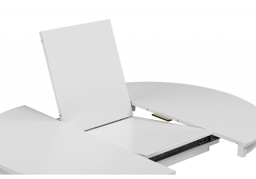 фото стол деревянный раскладной 90(130)x90 woodville амадей белый матовый 620601 | 220svet.ru