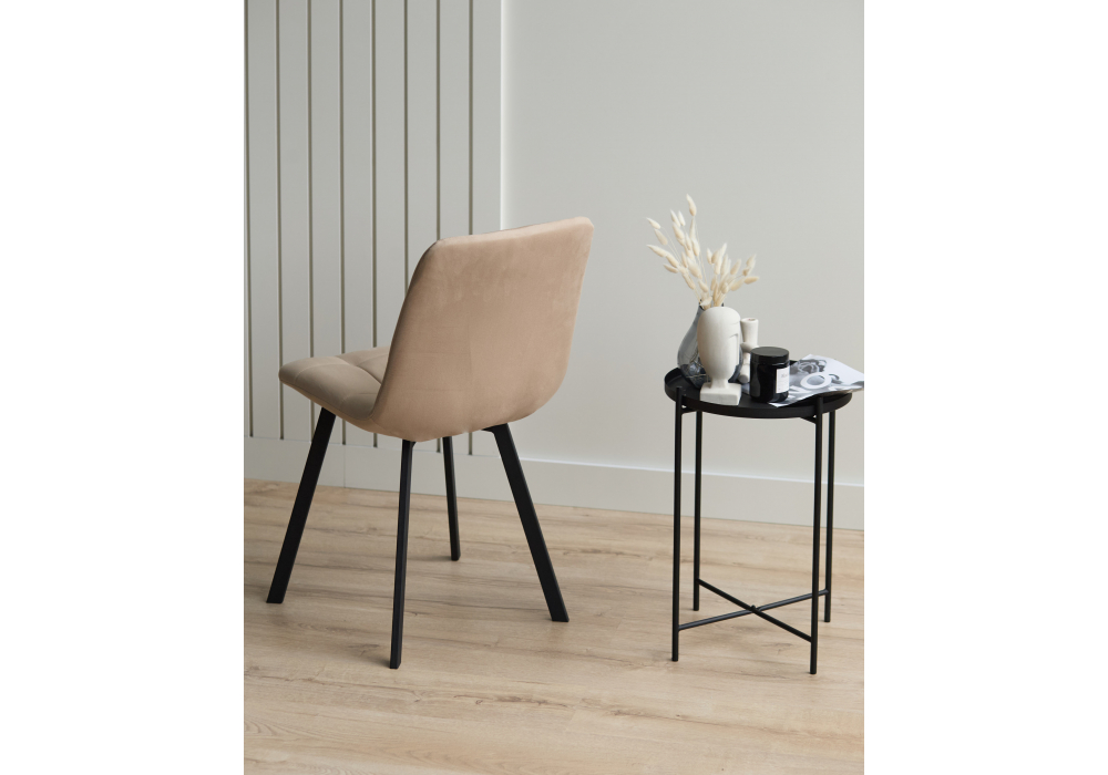 фото стул на металлокаркасе woodville чилли бежевый / черный 631631 | 220svet.ru