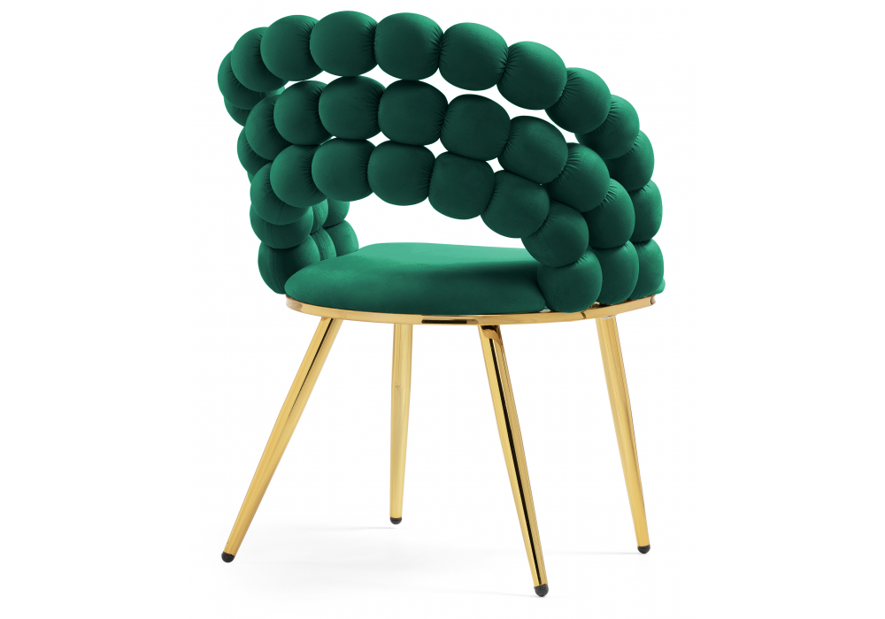фото стул на металлокаркасе woodville ball green / gold 15763 | 220svet.ru