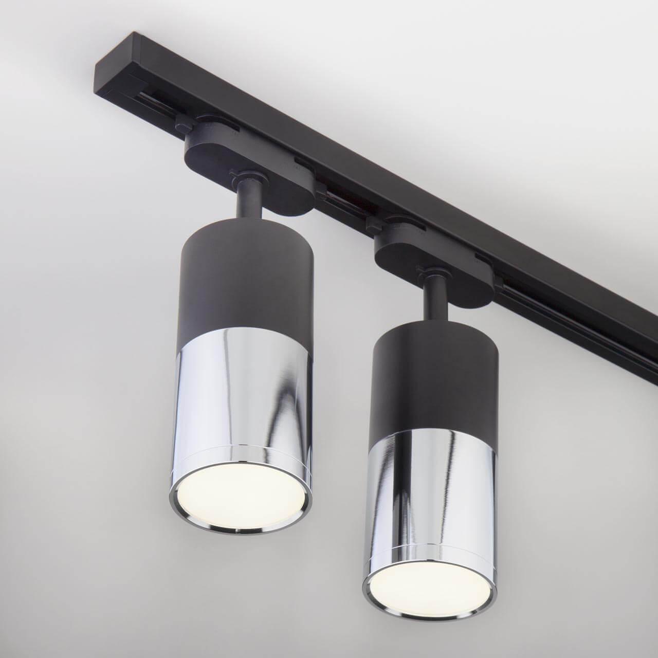 фото трековый светодиодный светильник elektrostandard avantag черный матовый/хром 6w ltb27 a040961 | 220svet.ru