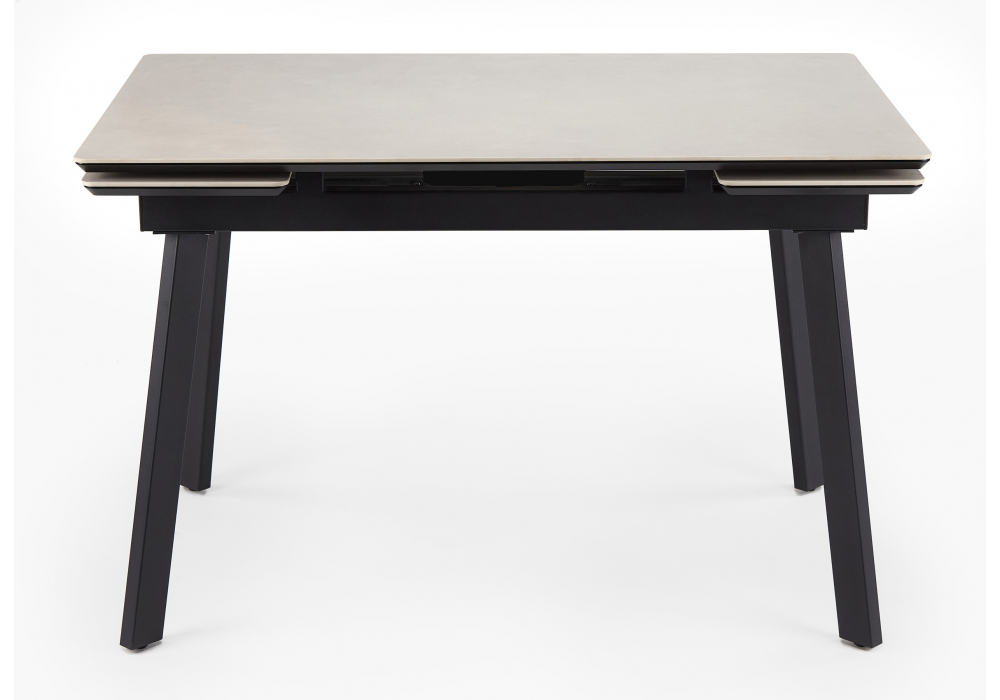 фото керамический стол раскладной 140(200)х80 woodville норман carmen light grey / черный 625826 | 220svet.ru