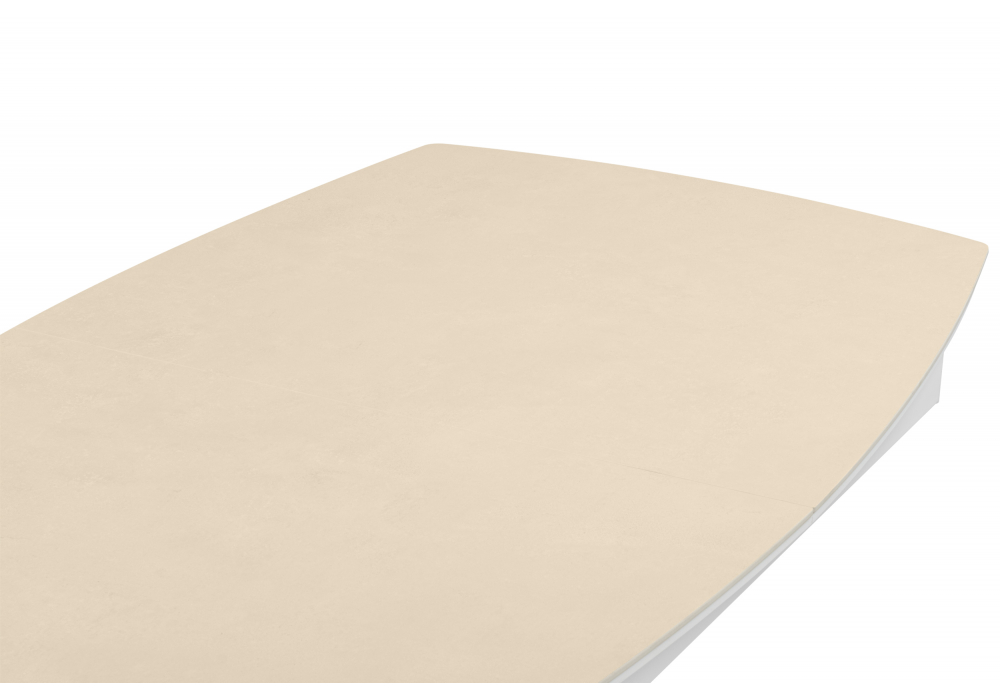 фото керамический стол раскладной woodville фестер 160(200)х90 okara light yellow / белый 664931 | 220svet.ru