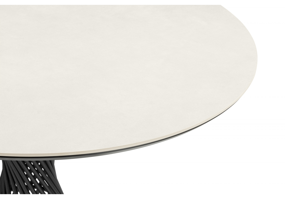 фото керамический стол woodville вивиен 90 carmen light grey / черный 625915 | 220svet.ru