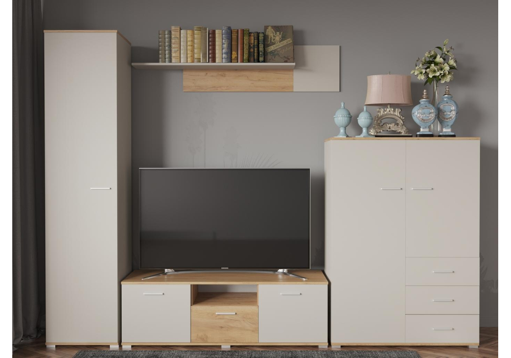 фото полка woodville кассандра дуб крафт золотой 559213 | 220svet.ru