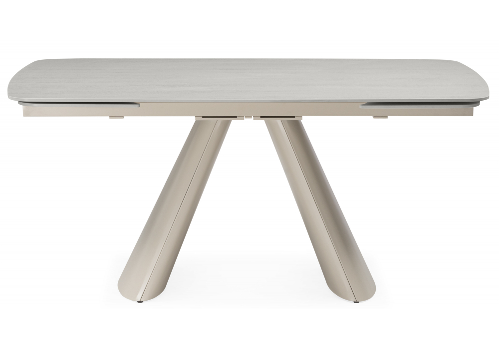 фото керамический стол раскладной woodville grig 165(240)x90 серо-бежевый 15859 | 220svet.ru