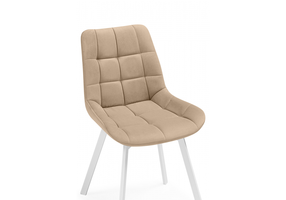 фото стул крутящийся woodville челси 360 бежевый (zd 210) / белый 626082 | 220svet.ru