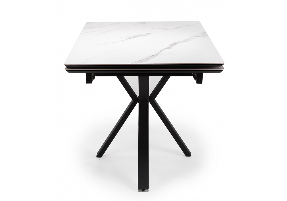 фото керамический стол раскладной 120(180)х80 woodville старлайт snow alpin / черный 622888 | 220svet.ru