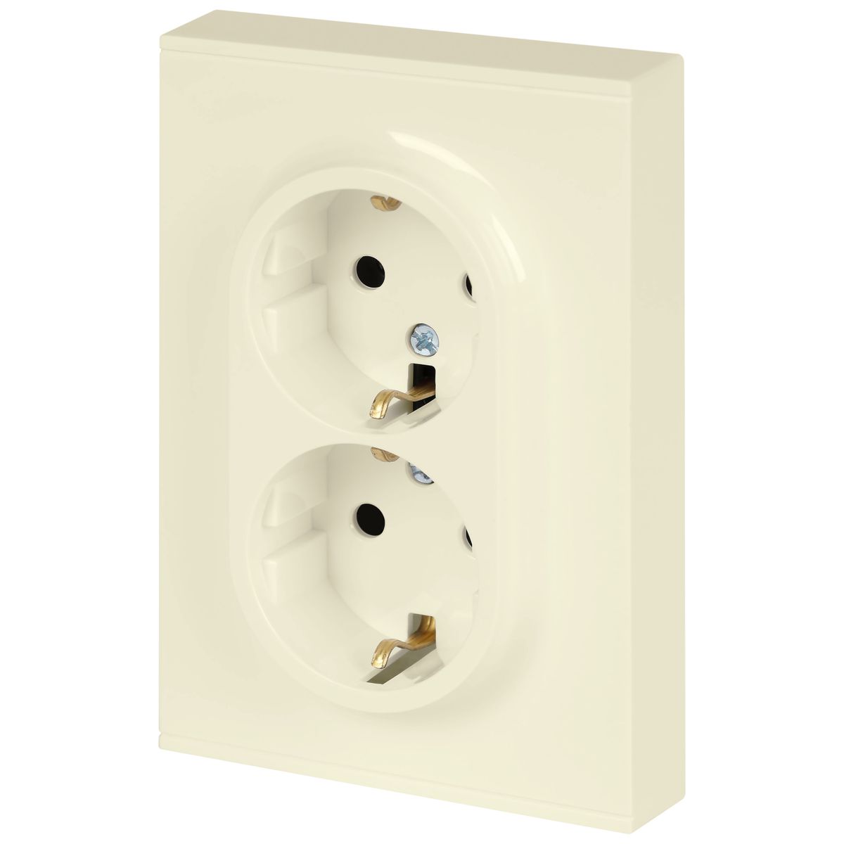 фото розетка эра arktik 16-2104-02 двойная с заземлением 2x2p+e schuko 16а-250в слоновая кость б0070445 | 220svet.ru