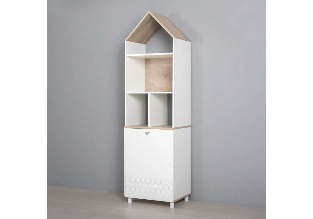 фото стеллаж woodville эльга дуб белый exclusive 518264 | 220svet.ru