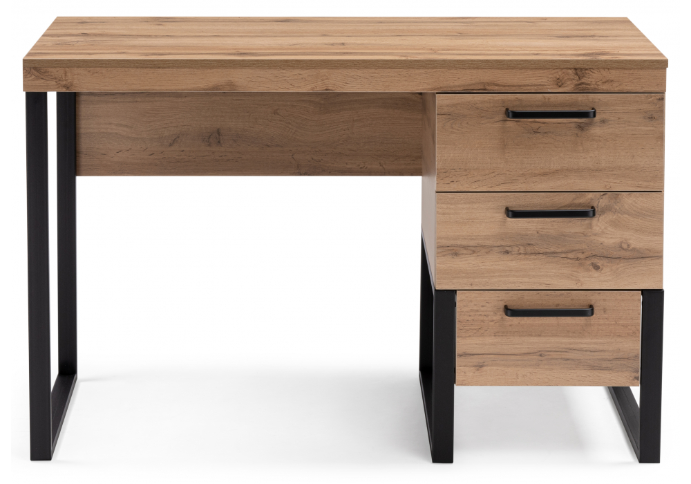 фото письменный стол woodville iris металл дуб вотан / черный муар 406520 | 220svet.ru