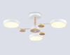 Миниатюра фото потолочная светодиодная люстра на штанге ambrella light linetech fl fl4855/3 wh/wd | 220svet.ru