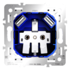 Миниатюра фото механизм розетки с заземлением и защитными шторками 16а, с usb a+a, s70 voltum s70 vls0404m | 220svet.ru