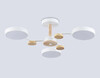 Миниатюра фото потолочная светодиодная люстра на штанге ambrella light linetech fl fl4855/3 wh/wd | 220svet.ru