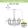 Миниатюра фото подвесной уличный светильник fumagalli sichem/anna 3l e22.120.s30.vye27 | 220svet.ru