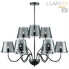 Миниатюра фото потолочная люстра на штанге lumion smoky 6570/9c черный | 220svet.ru