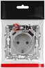 Миниатюра фото розетка эра серия 12 12-4108-03 2p+e 16a-250в со шторками с usb type-a+c 5в-3а алюминий б0067716 | 220svet.ru