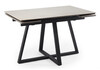 Миниатюра фото керамический стол раскладной 120(180)х80 woodville памелла carmen light grey / черный 622884 | 220svet.ru
