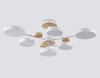 Миниатюра фото потолочная светодиодная люстра на штанге ambrella light linetech fl fl4861/6 wh/wd | 220svet.ru