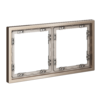 Миниатюра фото рамка металлическая на 2 поста, s70 metal voltum s70 metal vlsm120210 (платина) | 220svet.ru