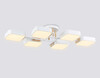 Миниатюра фото потолочная светодиодная люстра на штанге ambrella light linetech fl fl4886/6 wh/wd | 220svet.ru
